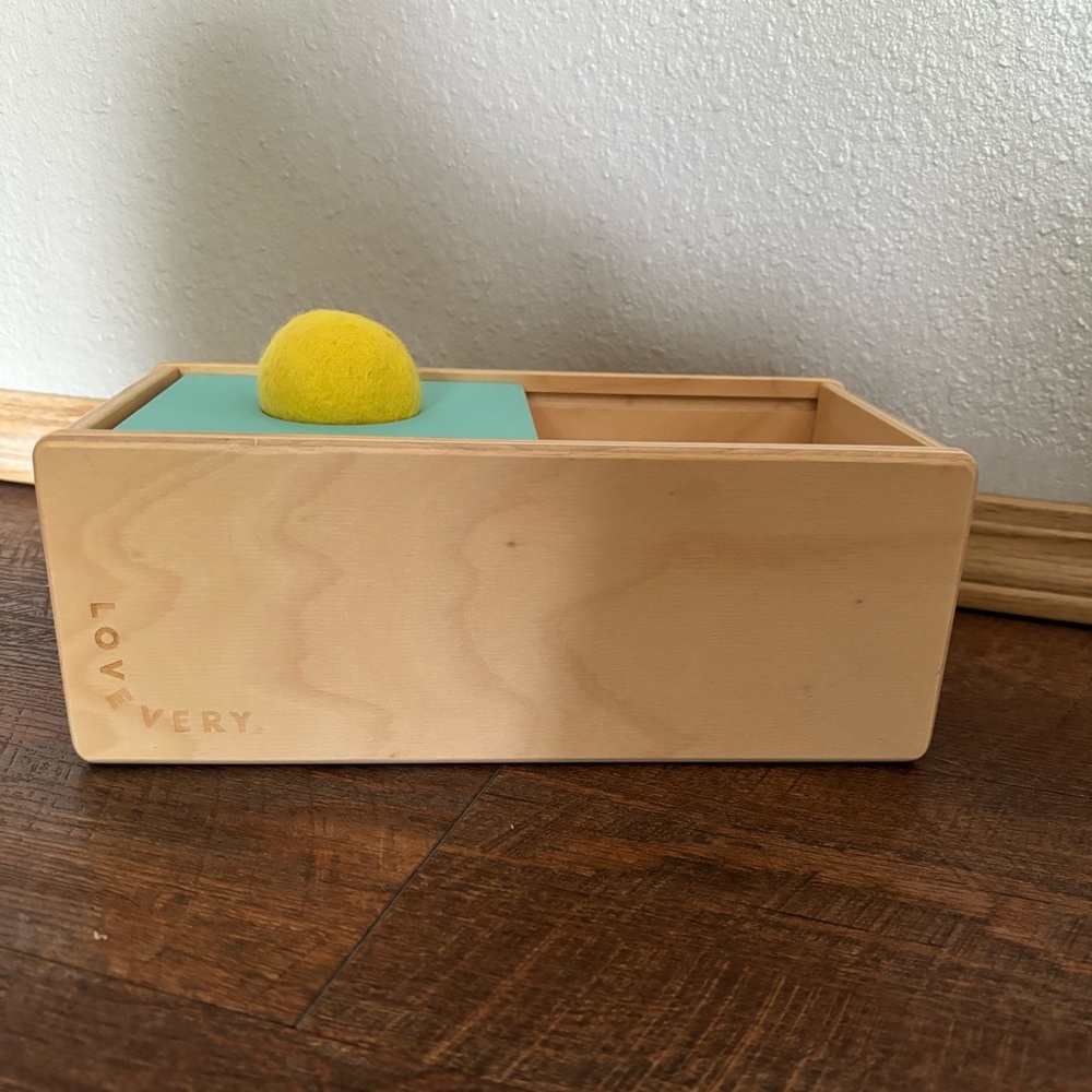 Lovevery Sliding Top Sorting Box with Felt Ball - Montessori Play 🩵